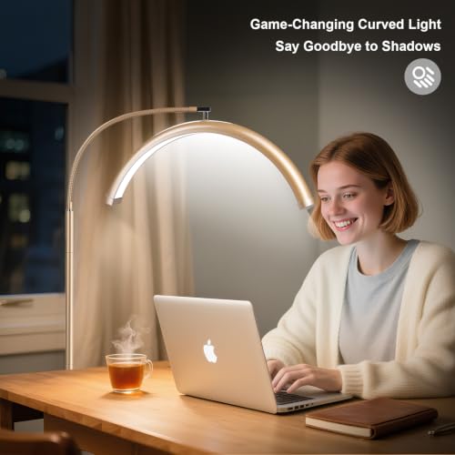 MINIEAR Gold Half Moon Lash Light Dimmable LED Lamp for Eyelash Extensions & Estheticians