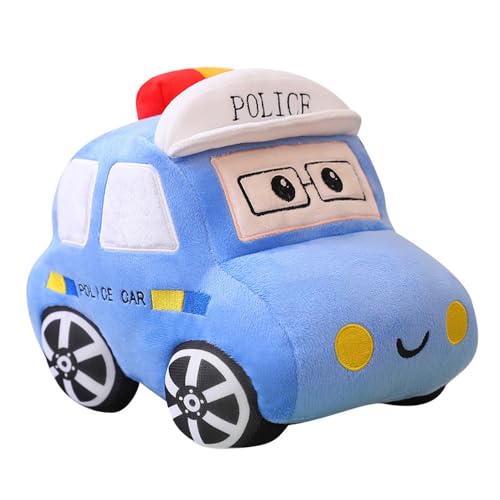 Bus Plush Toy car Plush Simulation School Bus Cute Cartoon Pillow Stuffed Van car Cushion Plush car Gift Cushion Children's Birthday Party Gift (11X7X6Inch) (Police car)