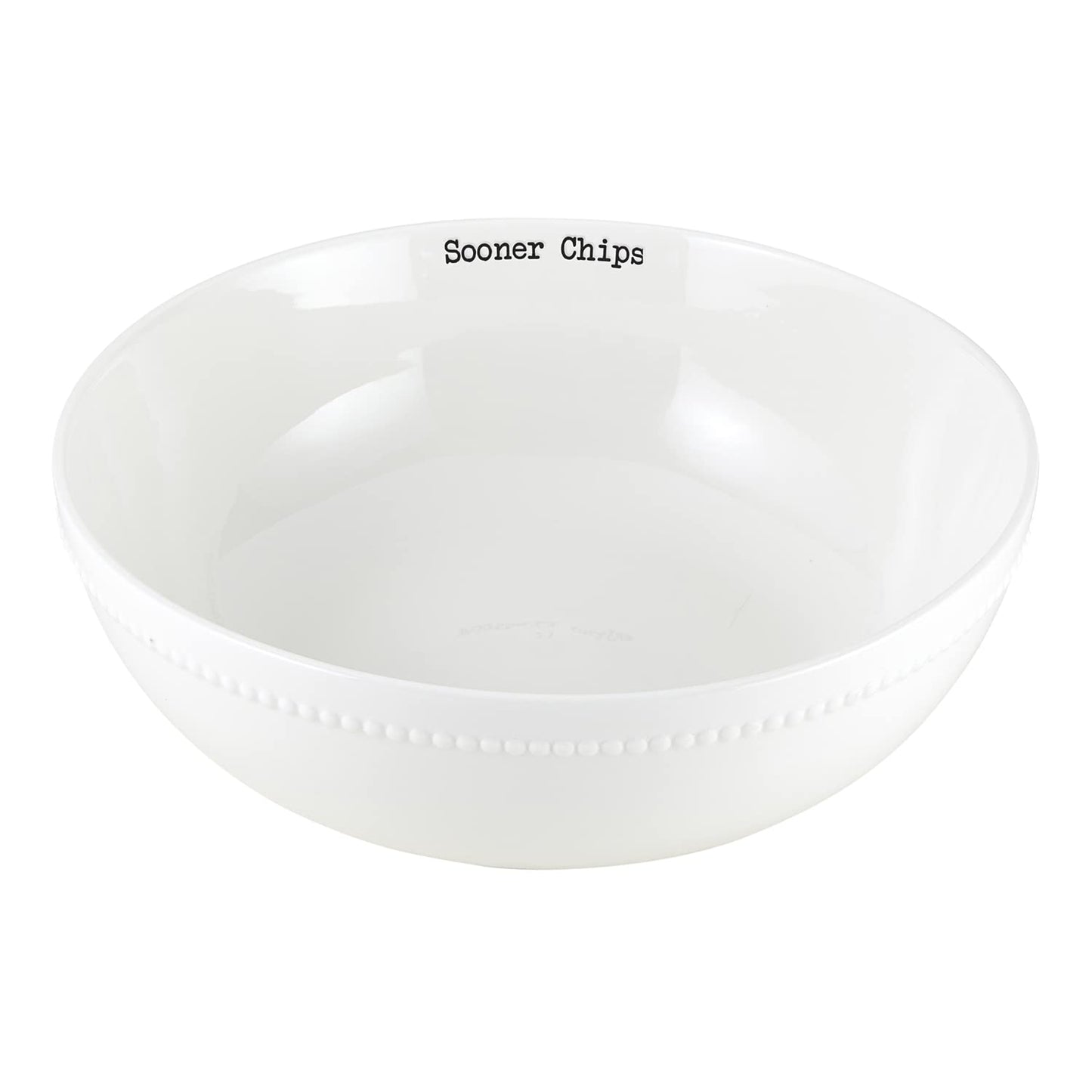 47th & Main Football Themed Ceramic Serveware, Chip Bowl, Sooners