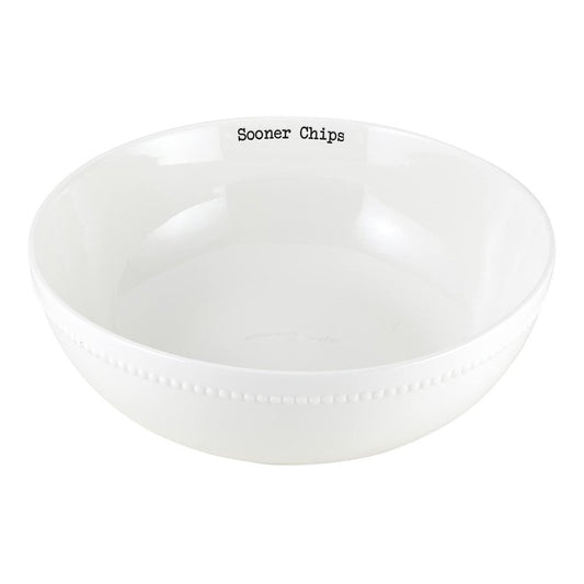 47th & Main Football Themed Ceramic Serveware, Chip Bowl, Sooners