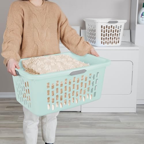 2.0 Bushel Rectangular Laundry Basket - Mint, 6-Pack, Plastic Clothes Hamper