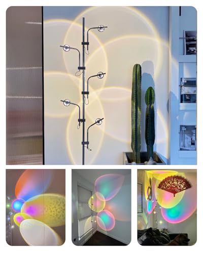 DENGALA RGB Projector Floor Lamp - Adjustable 4000K Multi-Head LED Light