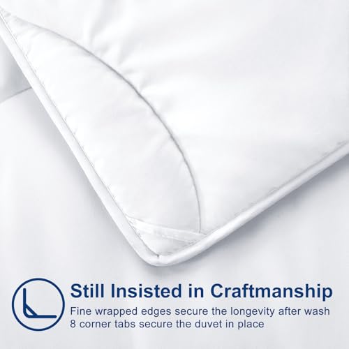 King Size Cooling Comforter - All Season White Lightweight Duvet Insert