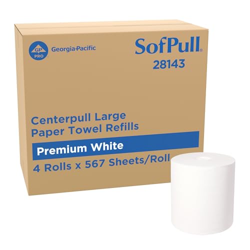 White Commercial Centerpull Paper Towels - 4 Pack, 567 Sheets per Roll