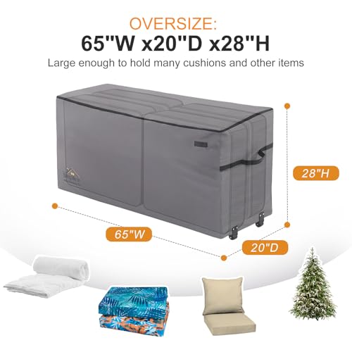NettyPro Large Rolling Storage Bag for Christmas Trees Cushions and Patio Items 65L Grey - 1 Pack