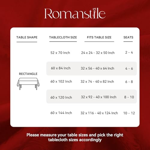 Romanstile Vienna Red 60 x 120 Inch Jacquard Tablecloth - Rectangle, 8 ft Heavyweight 210GSM