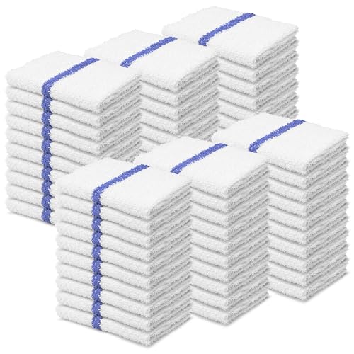 Reed&Pick Blue Stripe Kitchen Towels Pack of 60, 16x19 Multi-Purpose Absorbent Cloths