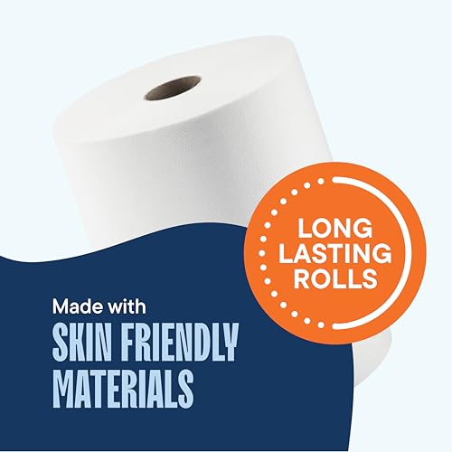 Industrial Paper Towels 10x800 White Roll Towels - High Capacity, Touchless Dispenser Ready
