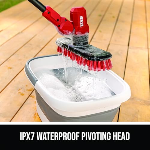 Skil PWR CORE 20V Cordless Power Scrubber Kit with Water-Resistant Battery and Multiple Brushes