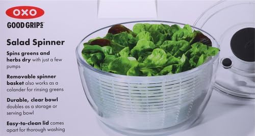 OXO Good Grips Salad Spinner - Efficient Lettuce & Fruit Washer | 6.22 Quart Capacity (Pack of 4)