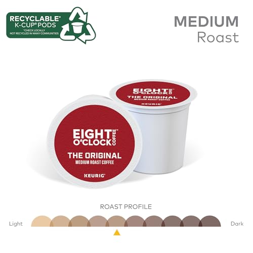 Eight O'Clock Coffee Original Medium Roast K-Cup Pods Pack of 4 - 96 Count