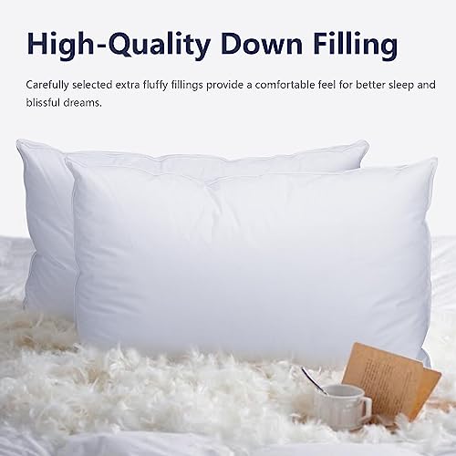 King Goose Down & Feather Pillow Set of 2 - Luxury Hotel-Grade Support