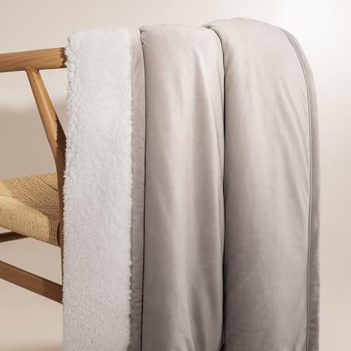 UGG Bliss Fluffy Fleece Couch Throw Blanket - 50x70 Inches, Oyster Brown