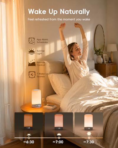 ecozy 3-in-1 Sunrise Alarm Clock with White Noise Machine & App Control