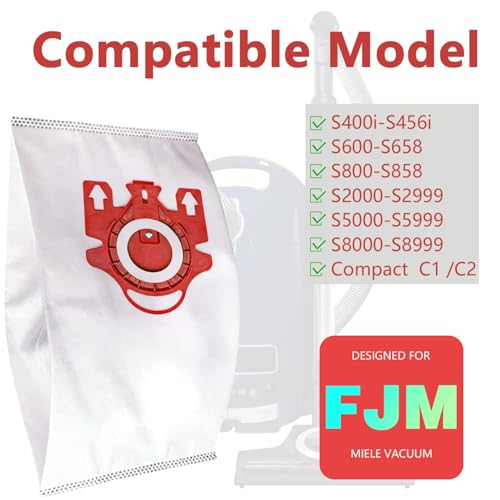3D Airclean Dust Bags Replacement for Miele FJM Vacuum Compact C2