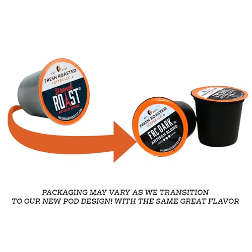 Fresh Roasted Coffee Seriously Dark Decaf K-Cup Pods 96 Count - Medium Roast, Recyclable, Kosher