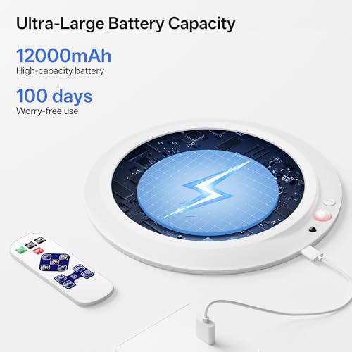 Rechargeable Magnetic Ceiling Light 12000mAh with Remote 2 Pack - Motion & Dimmable