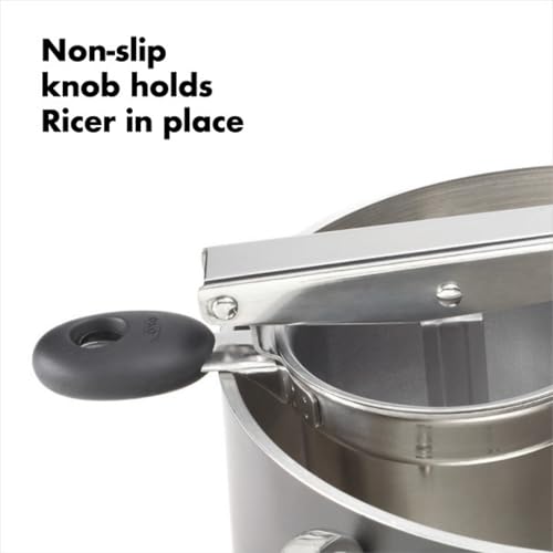 Stainless Steel Potato Ricer - Non-Adjustable Silver Handheld Masher