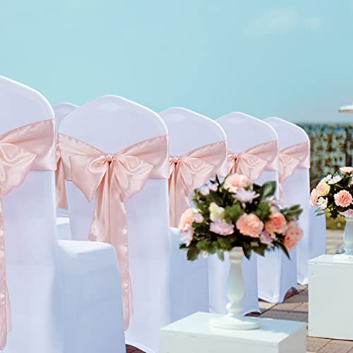 Champagne Satin Chair Sashes 50pcs for Wedding Party Decor - Babenest
