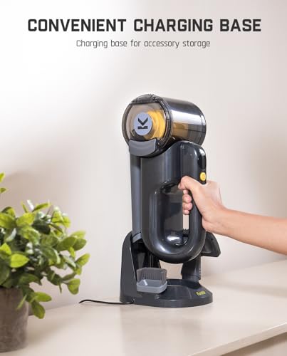 Cordless Handheld Vacuum Cleaner with 17kPa Suction, Foldable Design, Charging Base, Smart LED Display