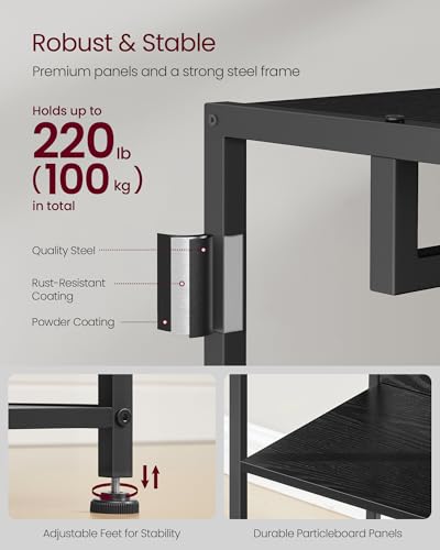 VASAGLE Freestanding Coat Rack Industrial Black & Charcoal Gray Hall Tree with Shelves