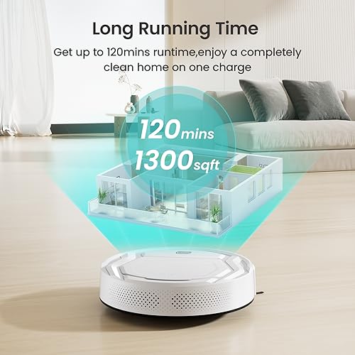 Lefant M210 Robot Vacuum Cleaner White-01, Strong Suction, 120 Min Runtime, Wi-Fi & Alexa Control