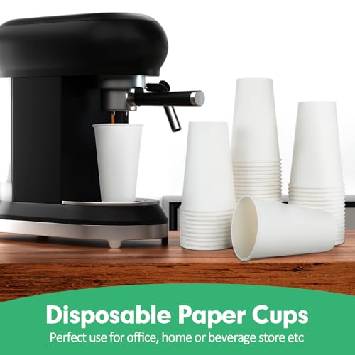 16oz Paper Cups Pack of 300 Disposable Cold & Hot Drink Cups - White, Leakproof