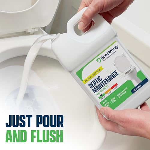 Eco Strong Septic Tank Treatment 1 Gallon Liquid Bacteria & Enzymes | Odor & Backup Prevention