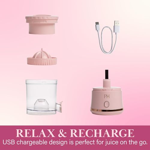 Paris Hilton Pink Electric Citrus Juicer Portable USB Rechargeable Compact Lemon Lime Orange