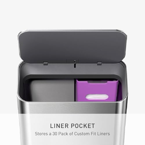 simplehuman Mini Step Can, 16L / 4.3 Gallon Trash Can for Home