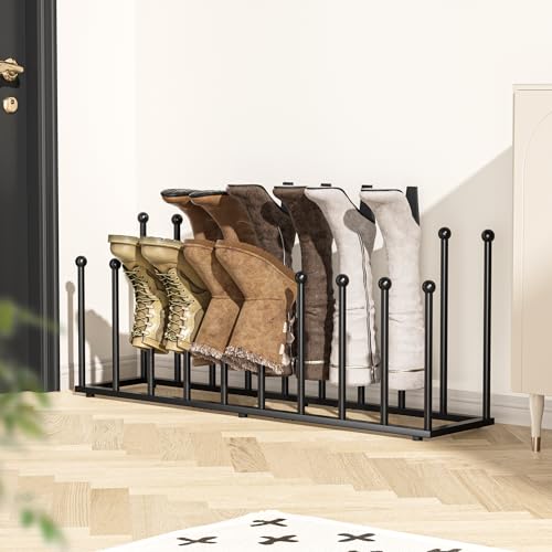Pickpiff Extra Large Freestanding Boot Rack for 10 Pairs - Black, Easy Assembly