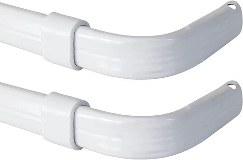 Blu-Pier Tech Heavy Duty Curtain Rod - Adjustable 28 to 48-Inch Width, White | Includes Hardware (Pack of 2)
