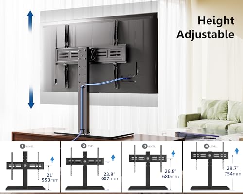 FITUEYES Universal TV Stand with Swivel Mount for 50-85 Inch TV, Black