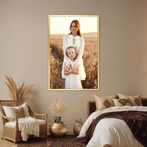 Giftgarden 24x36 Poster Picture Frame Gold, Textured Metal 36x24 for