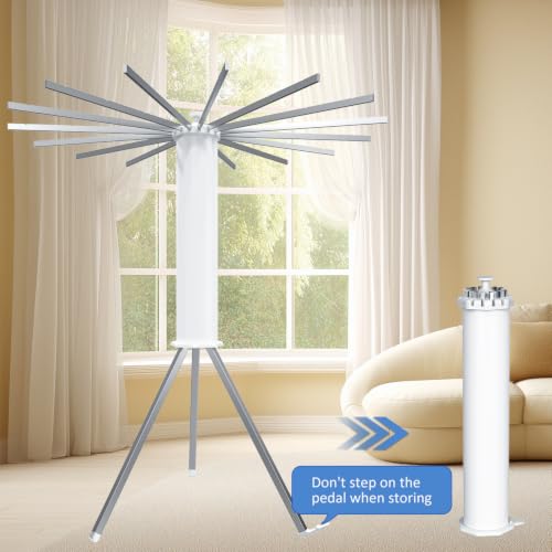 Foldable Clothes Rack with 16 Aluminum Poles - Portable Garment Organizer