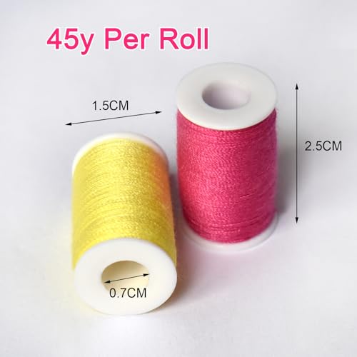 LE PAON 42 Colors All-Purpose Sewing Thread Set with 9 Needles & 2 Threaders – Rainbow Polyester Kit for Hand & Machine Sewing (Variation: 42 Colors)