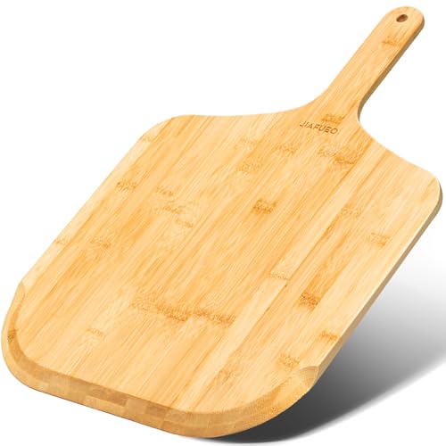 JIAFUEO 23" x 14" Bamboo Pizza Peel - Large Pizza Paddle & Spatula