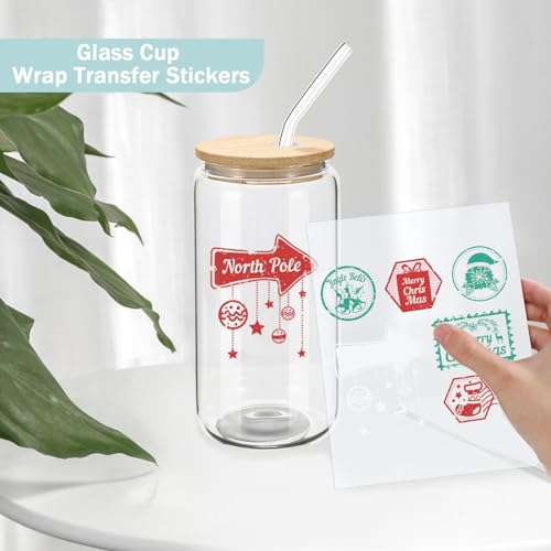 20 Pack 16oz Glass Beer Can Shaped Drinking Cups with Bamboo Lids & Glass Straws