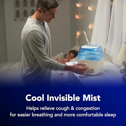 Vicks Filtered Cool Mist Humidifier for Medium Rooms - 1.1 Gallon Tank, Blue/White
