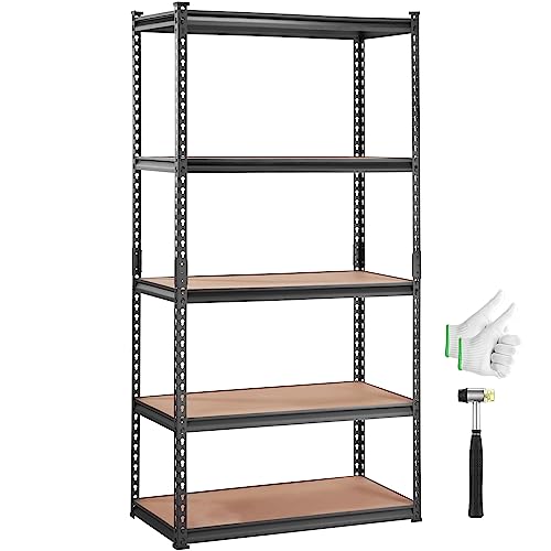 Heavy Duty 5-Tier Adjustable Storage Shelves 36x18x72 inches - MDF Variation