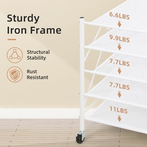 Storage Maniac 5-Tier Mesh Foldable Sweater Drying Rack - Portable Indoor Outdoor Laundry Organizer