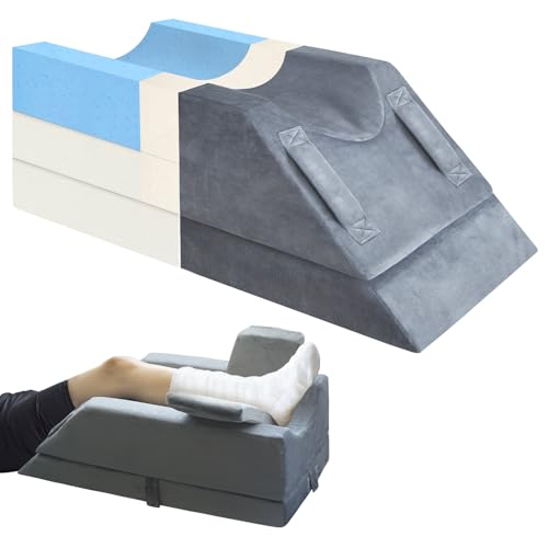 KingPavonini Grey Single Leg Height Adjustable Elevation Pillow for Post-Surgery Recovery