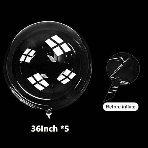 36 Inch Bobo Balloons, 5PCS Bubble Balloon Clear Balloons Helium Style Large Transparent Balloon for LED Light Up Ballons Birthdays Anniversary Weddings Baby Showers Christmas Party Decorations
