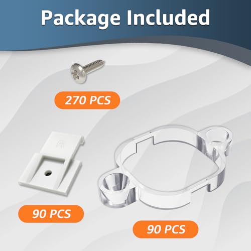 GUSUUI Light Clips Kit for Govee Outdoor Lights Pro H706A/B H806A/B - 90 Clips, Clear