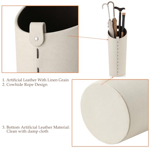 ELPMD White Tall Umbrella Stand with Removable Drip Tray - Modern Farmhouse Home Decor
