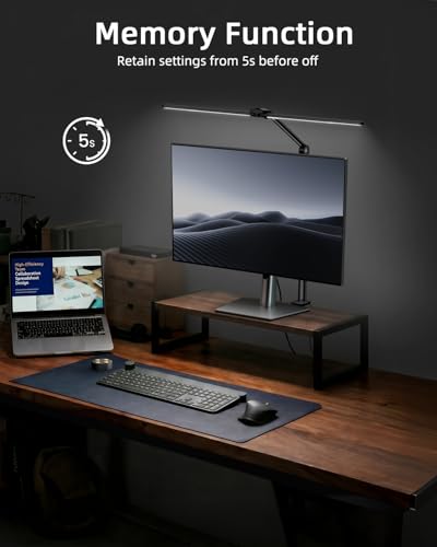 PINERFTR Dual Head Ring Light for Streaming with Sensor Switch, Adjustable Desk Video Light