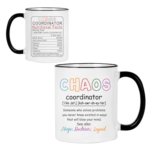 Jmugmt Chaos Coordinator Mug with Black Handle - Boss Gift 11oz