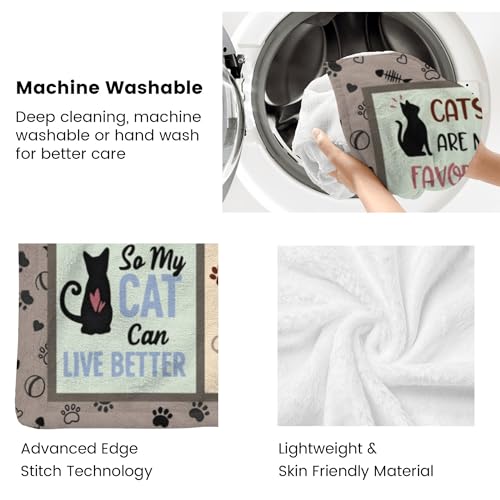 Cat Dad Blanket 60x50 inches - COALNDM Cat Lovers Gift for Dad, Fathers Day