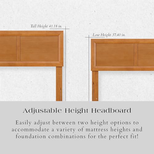 AFI Sophia Light Toffee Full Wood Adjustable Headboard Modern Bedroom Decor