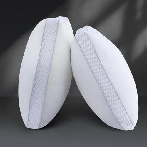 Queen Size Goose Down Bed Pillows Set of 2 White Hotel Collection for Sleep - Gusseted Support
